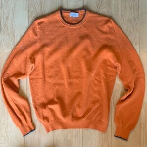 Neiman Marcus Cashmere Orange Crewneck Sweater